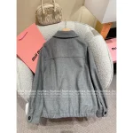 miumiu 2025 Early Fall/Winter Collection 🩶 Minimalist Luxury Gray Tones Lapel Letter Logo Imported Lambswool/Cashmere Jacket - Image 8