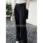 Dior 2025 Early Fall/Winter Collection ⭐️ Embroidered Pockets High-Waist Slimming Belt Straight-Leg Wide Pants for Women - Image 7