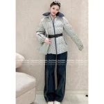 Dior 2025 Fall/Winter Collection 🔍 Letter Logo Waistband Design Puffer High-Neck Down Coat for Women - White Goose Down - Image 3
