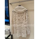 Dior 2025 Fall/Winter Collection ⭐️ Pleated Cut-Out Lace Flounce Fringe Lapel Crochet Wool Blouse for Women - Image 7