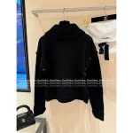 Chanel 2025/26 Atelier Collection 🖤 Artisan Wool Blend Chunky Knit & Crochet Sleeve Button Detail Cardigan - Image 5