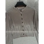 ALEXANDERWANG 2025 Early Fall Collection ✨ High-Temperature Crystal Embossed Glitter Knit Cardigan - Bodycon Chic Style - Image 6