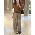 Loewe 2025 Early Fall/Winter Collection 🤎 Yang Mi Same Style Cut-Out V-Neck Button Crochet Knit Wool Sweater for Women - Image 2
