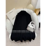 Dior 2025 Fall/Winter Collection 🖤 Pleated Lapel Ruffle Hem Imported Wool 🦙 Knit Dress for Women - Image 9