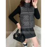 Dior 2025 Fall/Winter Collection 🆕 Classic Letter Logo Bee Embroidery High-Neck Vest Padded Coat - Image 10