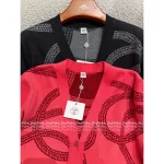 Hermes 2025 Fall/Winter Collection 🍊 Crystal Button V-Neck Jacquard (with Silk) Wool Knit Cardigan for Women - Image 3