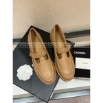 Chanel 2025 Fall/Winter Collection 🌈 Cut-Out Silver Buckle Logo Genuine Leather Loafers / Women's Shoes - 4 Colors Available - Image 7