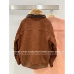 miumiu 2025 Early Fall/Winter Collection 🐻 Patchwork Fur Collar Suede Wool Jacket - Quilted Lining for Warmth & Comfort - Image 6