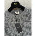 FENDI 2025 Fall/Winter Collection Round Neck Jacquard Letter Logo Imported Wool/Silk Blend Pullover Knit Sweater for Women - Image 4