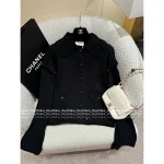 Chanel 2025/26 Atelier Collection 🖤 Artisan Wool Blend Chunky Knit & Crochet Sleeve Button Detail Cardigan - Image 3