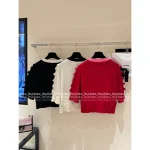 Chanel 2025 Fall/Winter Collection 🤍 100% Kashmir Cashmere Handmade Bow 🎀 Color-Block Pocket Knit Cardigan - Image 8