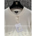 Chanel 2025 Fall/Winter Collection 🎀 Velvet Bow Round Neck Wool Knit Cardigan for Women - Image 6