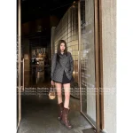 Dior 2025 Early Fall Collection 🩶 Classic Jacquard Yarn-Dyed Lapel Denim Shirt Jacket for Women - Image 9