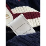 Chanel 🆕 2025 Fall/Winter Colorblock V-Neck Embroidered Badge Pocket Kashmir Cashmere Cardigan - Image 5