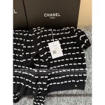 Chanel Girly Aesthetic ~ Bow Detail 🎀 2025 Fall/Winter Collection 3D Jacquard Round Neck Striped Wool 🦙 Knit Short Sleeve / Pullover Sweater - Image 5