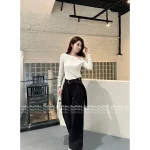 Dior 2025 Early Fall/Winter Collection ⭐️ Embroidered Pockets High-Waist Slimming Belt Straight-Leg Wide Pants for Women - Image 3
