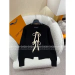 Louis Vuitton 2025 Early Fall/Winter Collection Imported 100% Cashmere Fabric Tie-Waist Genuine Leather Logo Bow Cardigan Sweater - Image 7