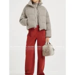 BRUNELLO CUCINELL 2025 Fall/Winter Collection ✨ Imported Cashmere + White Goose Down Puffer Coat for Women - Image 7