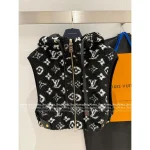 Louis Vuitton 2025 Early Fall/Winter Collection 🔍 Hooded Sleeveless Polar Fleece Granular Print Logo Quilted Vest for Women - Image 10