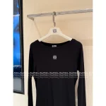 Loewe 2025 Early Fall Collection 🤍 Embroidered Logo Cotton Stretch Slim-Fit Base Layer Long Sleeve - Image 12