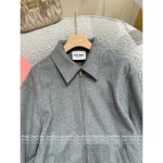 miumiu 2025 Early Fall/Winter Collection 🩶 Minimalist Luxury Gray Tones Lapel Letter Logo Imported Lambswool/Cashmere Jacket - Image 15