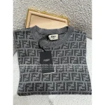 FENDI 2025 Fall/Winter Collection Round Neck Jacquard Letter Logo Imported Wool/Silk Blend Pullover Knit Sweater for Women - Image 10