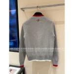 THOM BROWNE 2025 Fall/Winter Collection 👧 Color-Block Pocket Knit Wool Baseball Jacket for Women - Image 15