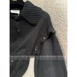Chanel 2025/26 Atelier Collection 🖤 Artisan Wool Blend Chunky Knit & Crochet Sleeve Button Detail Cardigan - Image 14