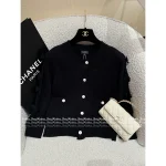 Chanel 2025 Fall/Winter Collection 🎀 Velvet Bow Round Neck Wool Knit Cardigan for Women - Image 3