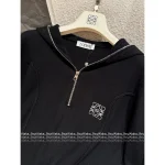 Loewe 2025 Early Fall/Winter Collection ☑️ Embroidered Letter Logo Hooded Wool Knit Pullover for Women - Image 3