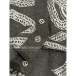 Hermes 2025 Fall/Winter Collection 🍊 Crystal Button V-Neck Jacquard (with Silk) Wool Knit Cardigan for Women - Image 10