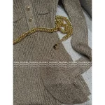 SELF-PORTRAIT Rich Girl's Private Wardrobe 2025 Early Fall Collection Gold-Thread Round Neck Metal Button Chain Belt ⛓️ Flounce Sleeve Pullover Top - Image 12