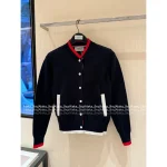 THOM BROWNE 2025 Fall/Winter Collection 👧 Color-Block Pocket Knit Wool Baseball Jacket for Women - Image 13