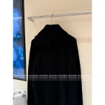Dior 2025 Fall/Winter Collection 🖤 Pleated Lapel Ruffle Hem Imported Wool 🦙 Knit Dress for Women - Image 3