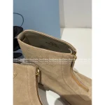 Prada 2025 Early Fall/Winter Collection 👢 Calfskin Classic ▶️ Triangle Logo Platform Gear ⚙️ Ankle Boots & Chelsea Boots for Women - Image 4