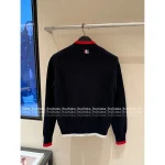 THOM BROWNE 2025 Fall/Winter Collection 👧 Color-Block Pocket Knit Wool Baseball Jacket for Women - Image 12