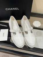 Chanel 2025 Fall/Winter Collection 🌈 Cut-Out Silver Buckle Logo Genuine Leather Loafers / Women's Shoes - 4 Colors Available - Image 23