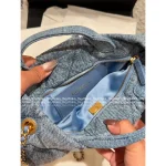 Chanel 2025 Collection 🦋 Bow & Metal Logo Chain Bag ⛓️ Stunning Jennie-Inspired Imported Denim Fabric - Small Denim Bow Bag - Image 13