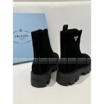 Prada 2025 Early Fall/Winter Collection 👢 Calfskin Classic ▶️ Triangle Logo Platform Gear ⚙️ Ankle Boots & Chelsea Boots for Women - Image 3