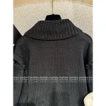 Chanel 2025/26 Atelier Collection 🖤 Artisan Wool Blend Chunky Knit & Crochet Sleeve Button Detail Cardigan - Image 12