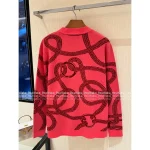 Hermes 2025 Fall/Winter Collection 🍊 Crystal Button V-Neck Jacquard (with Silk) Wool Knit Cardigan for Women - Image 16