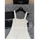 Chanel 2025 Fall/Winter Haute Couture Atelier Collection 🤍 White Lace Trim Grid Embossed A-Line Dress (with Silk) - Image 14