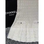 Chanel 2025 Fall/Winter Haute Couture Atelier Collection 🤍 White Lace Trim Grid Embossed A-Line Dress (with Silk) - Image 13