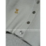 Dior 2025 Fall/Winter Collection 🐝 Gold-Thread Embroidered Bee Logo Cashmere/Wool Blend V-Neck Knit Cardigan - Image 11