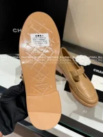 Chanel 2025 Fall/Winter Collection 🌈 Cut-Out Silver Buckle Logo Genuine Leather Loafers / Women's Shoes - 4 Colors Available - Image 21