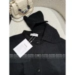 Chanel 2025/26 Atelier Collection 🖤 Artisan Wool Blend Chunky Knit & Crochet Sleeve Button Detail Cardigan - Image 10
