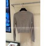 ALEXANDERWANG 2025 Early Fall Collection ✨ High-Temperature Crystal Embossed Glitter Knit Cardigan - Bodycon Chic Style - Image 11