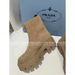 Prada 2025 Early Fall/Winter Collection 👢 Calfskin Classic ▶️ Triangle Logo Platform Gear ⚙️ Ankle Boots & Chelsea Boots for Women - Image 14