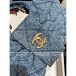 Chanel 2025 Collection 🦋 Bow & Metal Logo Chain Bag ⛓️ Stunning Jennie-Inspired Imported Denim Fabric - Small Denim Bow Bag - Image 9