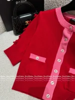 Chanel 2025 Fall/Winter Collection 🤍 100% Kashmir Cashmere Handmade Bow 🎀 Color-Block Pocket Knit Cardigan - Image 21